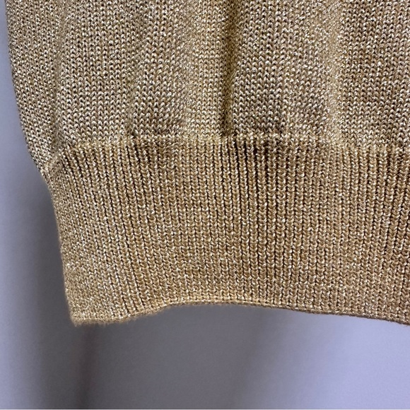 Vintage Fia Italia Handloomed Gold Metallic Sweater Vest Women’s Sz Small Preppy - Picture 7 of 14
